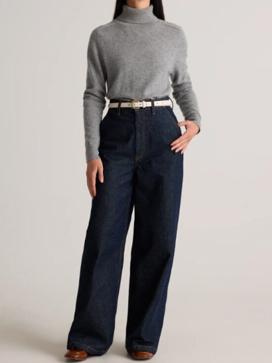 NWT Quince Sofia European Leather Skinny Belt in Bone Sz S main image 4